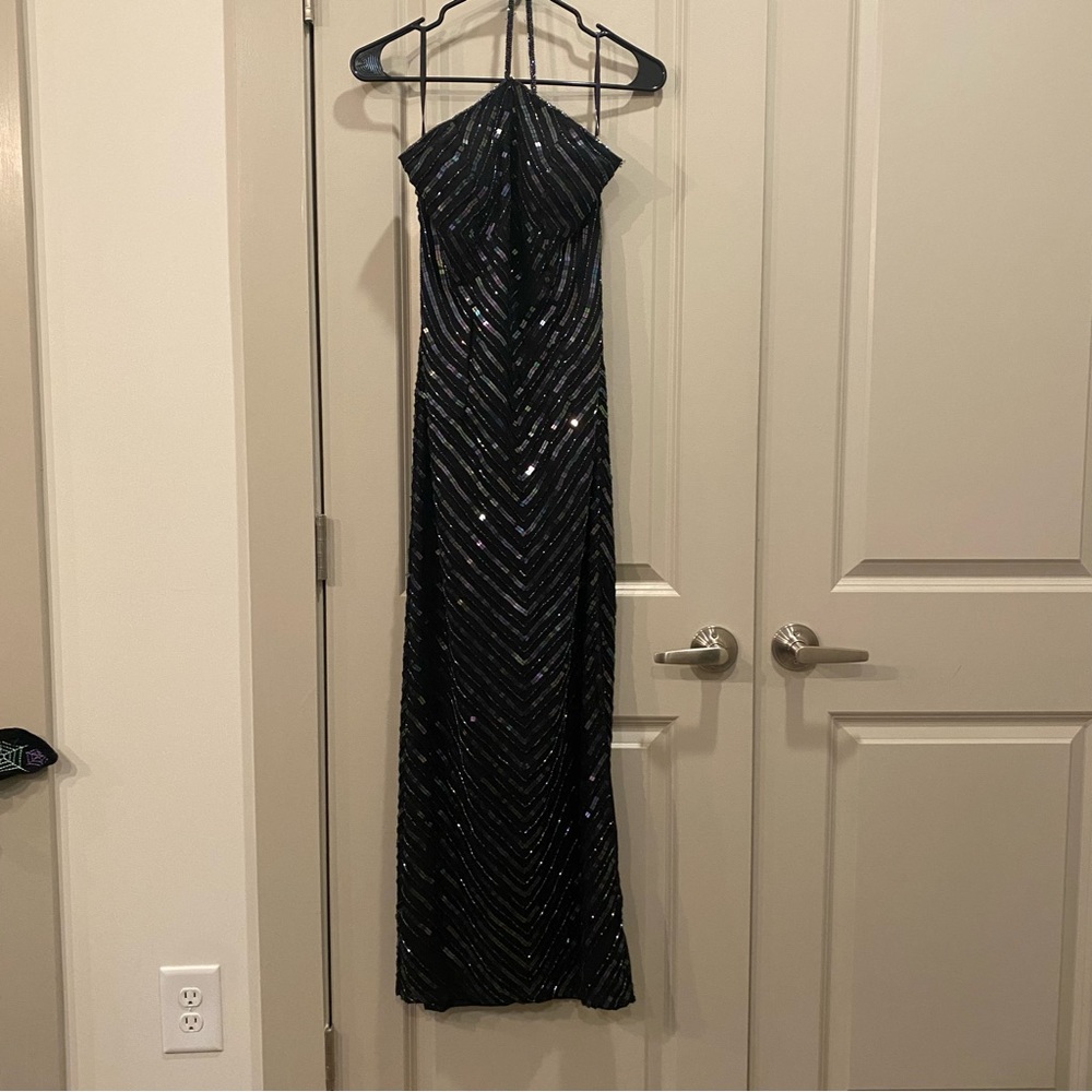 black sparkly halter homecoming / prom dress 3/5